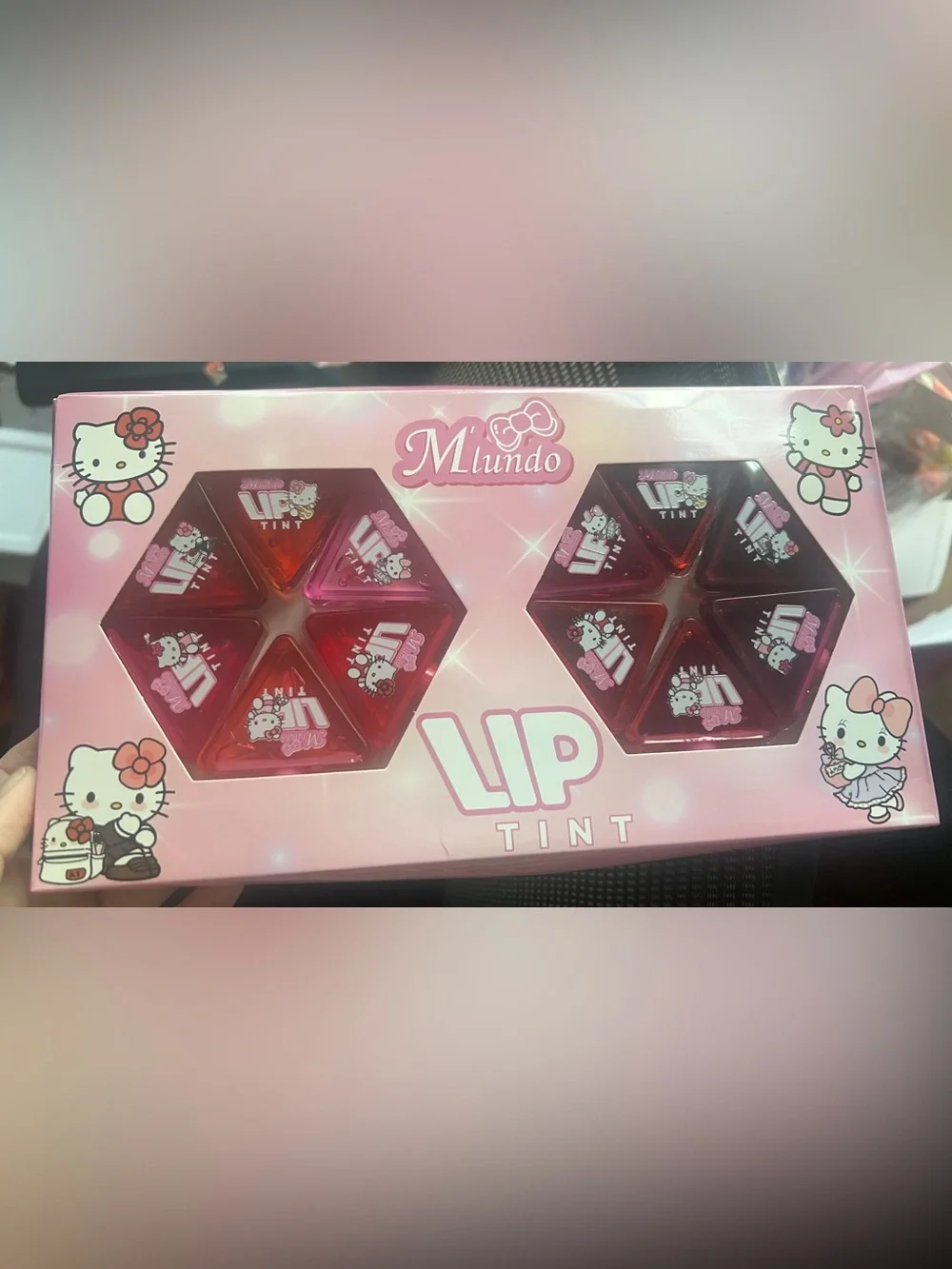 Cute Glossy Kitty Lip Tint - Pink Red Set of 12